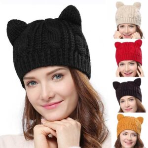 Hand Made 3D Cat Ear Beanie