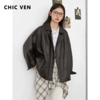 CHIC VEN Women Faux Leather Coat