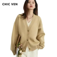 CHIC VEN Women Cardigan Loose V-neck