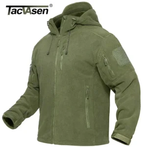 TACVASEN  Winter Fleece Jacket With Hoodie