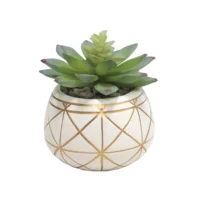 Mainstays 4" Tabletop Artificial Succulent in Geometric Print Ceramic Pot