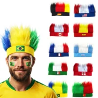 Football Fan Headband Wig with National Flag Sticker
